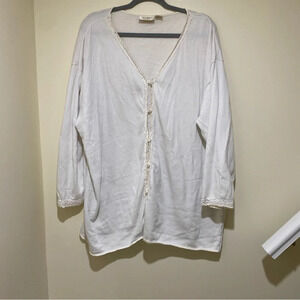 Women’s Gold Label Victoria Secret Vintage White Lace  Satin Long Sleeve Top S:L